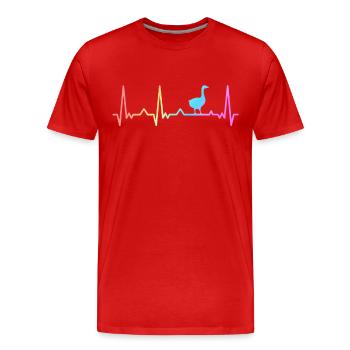 Gans Tier Vogel Gänse - Männer Premium Bio T-Shirt - Rot - Vorne - Damien (186cm)