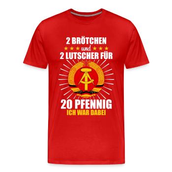 Ostdeutschland Osten Ossi DDR Heimat Ostblock - Männer Premium Bio T-Shirt - Rot - Vorne - Damien (186cm)
