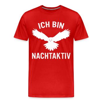 Nachteule Eule Eulen Vogel - Männer Premium Bio T-Shirt - Rot - Vorne - Damien (186cm)