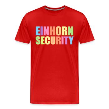 Einhorn Einhörner Fabelwesen Mystisch - Männer Premium Bio T-Shirt - Rot - Vorne - Damien (186cm)