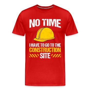 Excavator Excavator Driver Construction Site Work - Men's Premium Organic T-Shirt - red - Front - Damien (186cm)