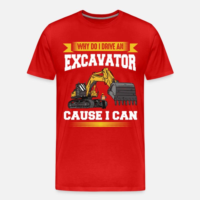 Bagger Baggerfahrer Baustelle Arbeit - Männer Premium Bio T-Shirt - Rot