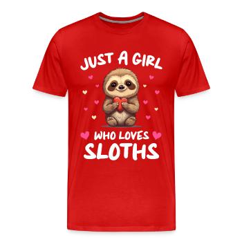 Paresseux paresseux Sommeil paresseux - T-shirt bio Premium Homme - rouge - Devant - Damien (186cm)
