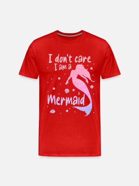 Mermaid Fable Mermaids Fairy Tale - Men's Premium Organic T-Shirt - red