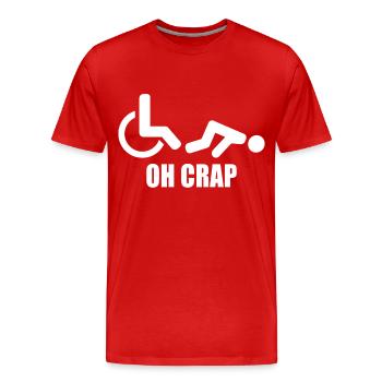 wheelchair wheelchair user disability humor - Men's Premium Organic T-Shirt - red - Front - Damien (186cm)