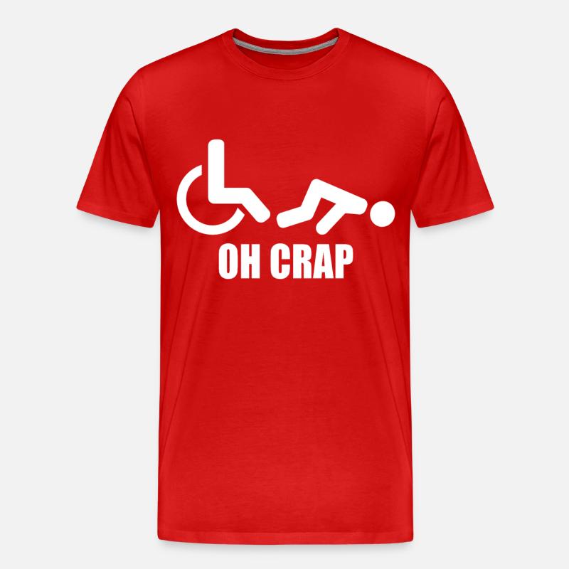 Rollstuhl Rollstuhlfahrer Behinderung Humor - Männer Premium Bio T-Shirt - Rot