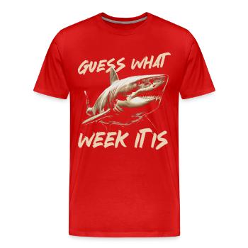 Shark, Ocean, Tiger Shark, Animal, Fish - Men's Premium Organic T-Shirt - red - Front - Damien (186cm)
