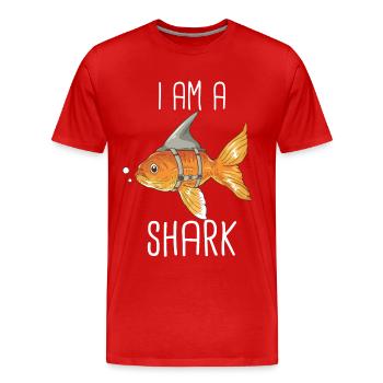 Shark, Ocean, Tiger Shark, Animal, Fish - Men's Premium Organic T-Shirt - red - Front - Damien (186cm)