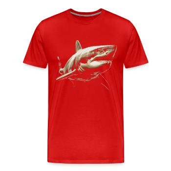 Shark, Ocean, Tiger Shark, Animal, Fish - Men's Premium Organic T-Shirt - red - Front - Damien (186cm)