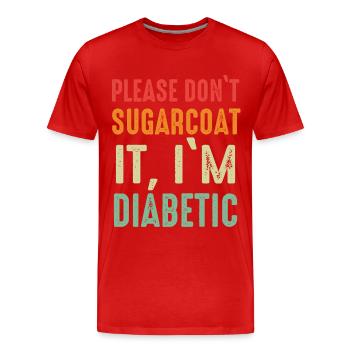 Diabetes Diabetiker T1D Insulin - Männer Premium Bio T-Shirt - Rot - Vorne - Damien (186cm)