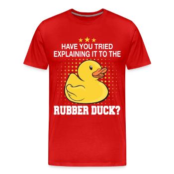 Canards en caoutchouc Salle de bain Canard jaune - T-shirt bio Premium Homme - rouge - Devant - Damien (186cm)