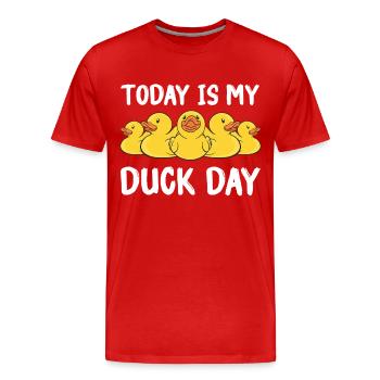 Canards en caoutchouc Salle de bain Canard jaune - T-shirt bio Premium Homme - rouge - Devant - Damien (186cm)