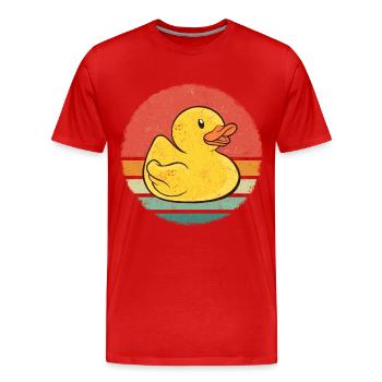 Canards en caoutchouc Salle de bain Canard jaune - T-shirt bio Premium Homme - rouge - Devant - Damien (186cm)