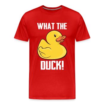 Canards en caoutchouc Salle de bain Canard jaune - T-shirt bio Premium Homme - rouge - Devant - Damien (186cm)