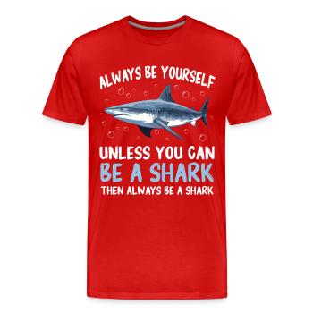 Shark, Ocean, Tiger Shark, Animal, Fish - Men's Premium Organic T-Shirt - red - Front - Damien (186cm)