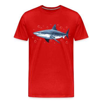 Shark, Ocean, Tiger Shark, Animal, Fish - Men's Premium Organic T-Shirt - red - Front - Damien (186cm)