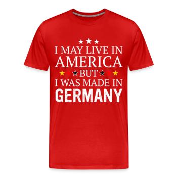 Allemagne Drapeau allemand Nation Pays - T-shirt bio Premium Homme - rouge - Devant - Damien (186cm)