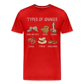 Schlange Schlangen Tier - Männer Premium Bio T-Shirt - Rot - Vorne - Damien (186cm)