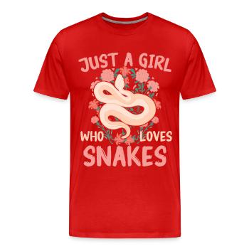 Schlange Schlangen Tier - Männer Premium Bio T-Shirt - Rot - Vorne - Damien (186cm)