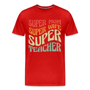 Teacher School Teacher Teacher Teacher - Men's Premium Organic T-Shirt - red - Front - Damien (186cm)