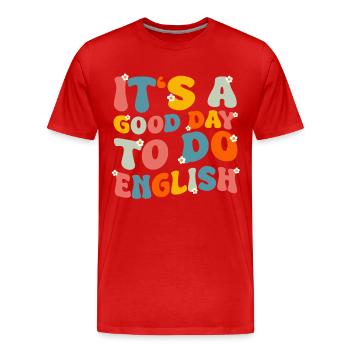 Teacher School Teacher Teacher Teacher - Men's Premium Organic T-Shirt - red - Front - Damien (186cm)