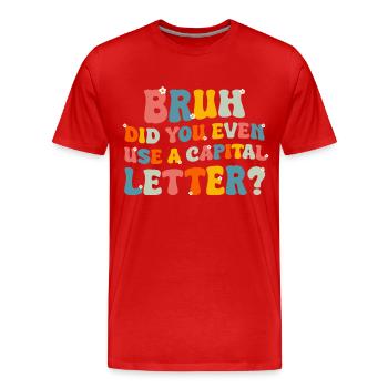 Teacher School Teacher Teacher Teacher - Men's Premium Organic T-Shirt - red - Front - Damien (186cm)