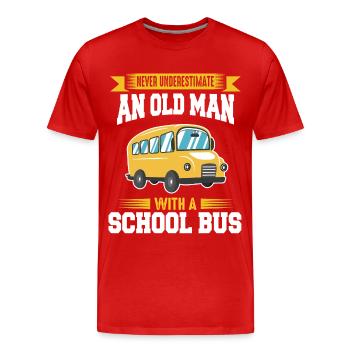 Bus Bus Driver School Bus - Men's Premium Organic T-Shirt - red - Front - Damien (186cm)