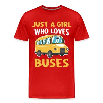 Bus Bus Driver School Bus - Men's Premium Organic T-Shirt - red - Front - Damien (186cm)