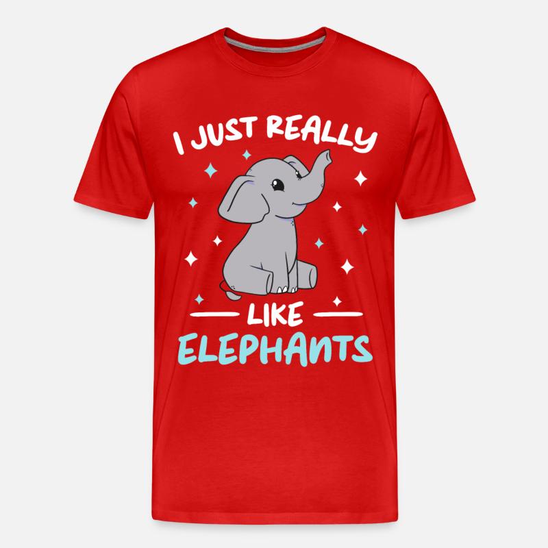 Elefant Tier Elefanten Zoo - Männer Premium Bio T-Shirt - Rot