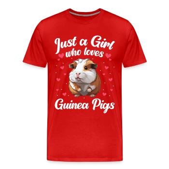 Meerschweinchen - Männer Premium Bio T-Shirt - Rot - Vorne - Damien (186cm)