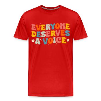 Speech Therapist Speech Therapy Speech Therapy - Men's Premium Organic T-Shirt - red - Front - Damien (186cm)