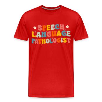 Speech Therapist Speech Therapy Speech Therapy - Men's Premium Organic T-Shirt - red - Front - Damien (186cm)