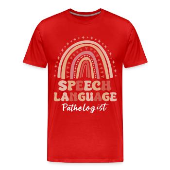 Speech Therapist Speech Therapy Speech Therapy - Men's Premium Organic T-Shirt - red - Front - Damien (186cm)