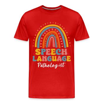 Speech Therapist Speech Therapy Speech Therapy - Men's Premium Organic T-Shirt - red - Front - Damien (186cm)