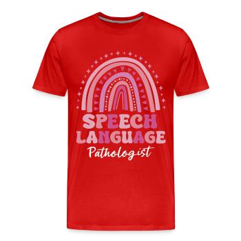 Speech Therapist Speech Therapy Speech Therapy - Men's Premium Organic T-Shirt - red - Front - Damien (186cm)