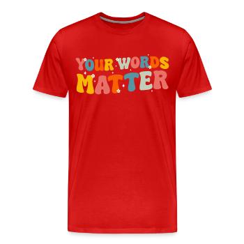 Speech Therapist Speech Therapy Speech Therapy - Men's Premium Organic T-Shirt - red - Front - Damien (186cm)