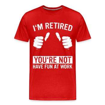 Pension de retraite de retraité Retraite - T-shirt bio Premium Homme - rouge - Devant - Damien (186cm)