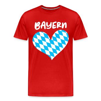 Freistaat Bayern Bayrisch - Männer Premium Bio T-Shirt - Rot - Vorne - Damien (186cm)
