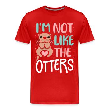 Loutre Loutre Loutre de mer - T-shirt bio Premium Homme - rouge - Devant - Damien (186cm)