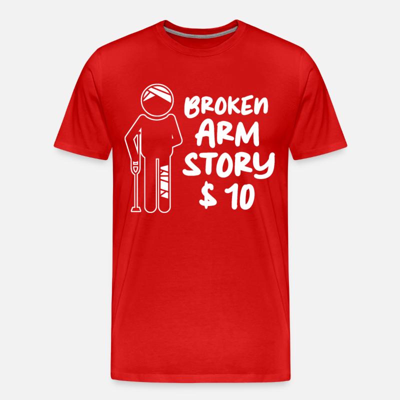 Gute Besserung Gebrochener Arm Knochenbruch - Männer Premium Bio T-Shirt - Rot