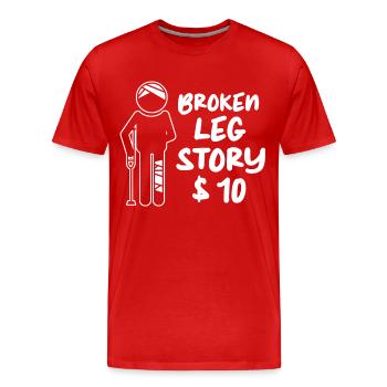 Get Well Soon Broken Foot Broken Bone - Men's Premium Organic T-Shirt - red - Front - Damien (186cm)