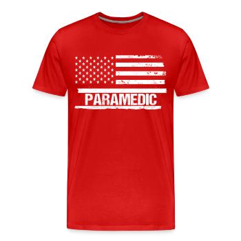 Ambulancier paramédical - T-shirt bio Premium Homme - rouge - Devant - Damien (186cm)