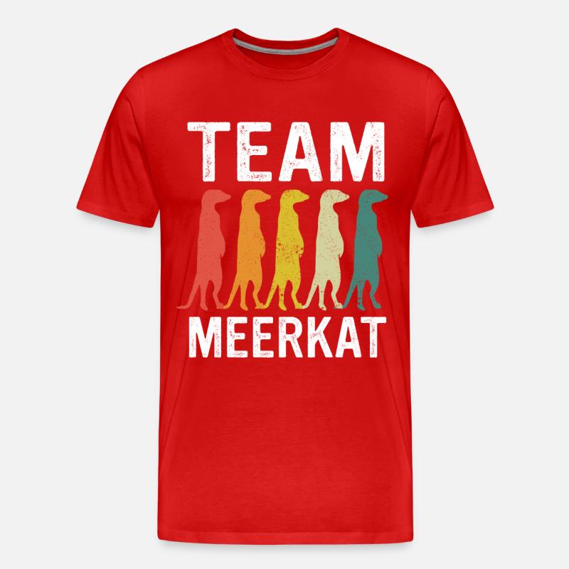Erdmännchen Tier Erdmann - Männer Premium Bio T-Shirt - Rot