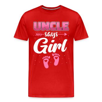 Oncle Fmilie Grand-oncle Oncle - T-shirt bio Premium Homme - rouge - Devant - Damien (186cm)