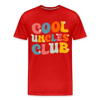 Oncle Fmilie Grand-oncle Oncle - T-shirt bio Premium Homme - rouge - Devant - Damien (186cm)