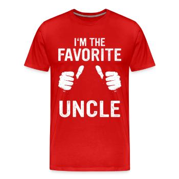 Oncle Fmilie Grand-oncle Oncle - T-shirt bio Premium Homme - rouge - Devant - Damien (186cm)