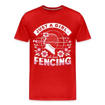 Fencing Fencers - Men's Premium Organic T-Shirt - red - Front - Damien (186cm)