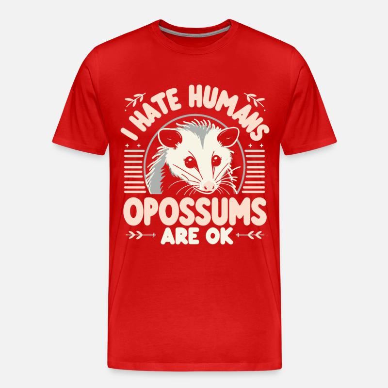 Opossum Possum Tier - Männer Premium Bio T-Shirt - Rot