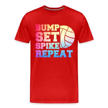 Joueur de volley-ball Volley-ball de plage Joueur de volley-ball S - T-shirt bio Premium Homme - rouge - Devant - Damien (186cm)