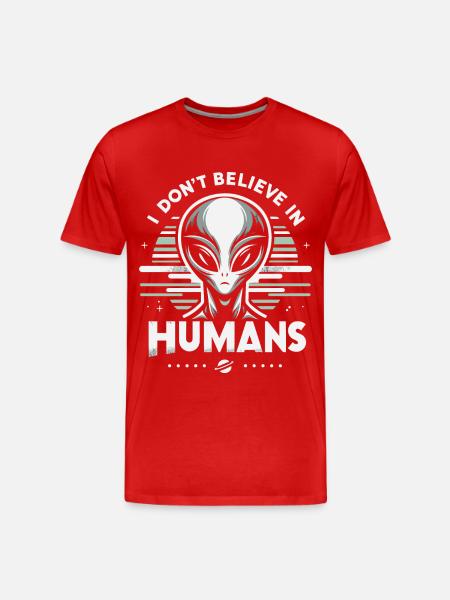 Alien UFO Aliens Außerirdischer - T-shirt bio Premium Homme - rouge